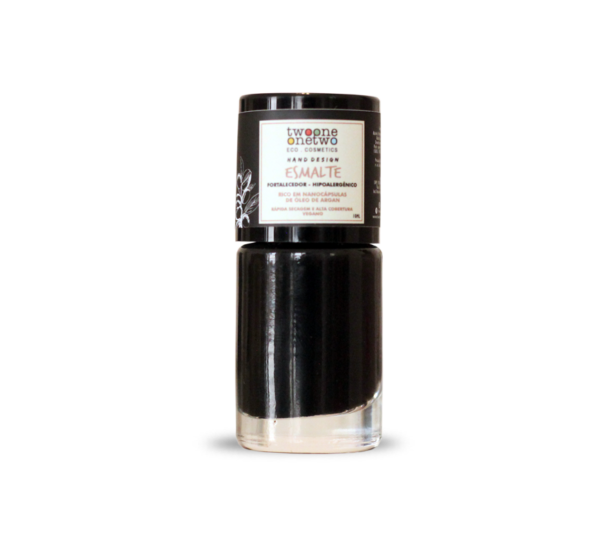 Esmalte Hipoalergênico Vegano Fortalecedor 10ml BLACK ONYX (1625) Twoone Onetwo