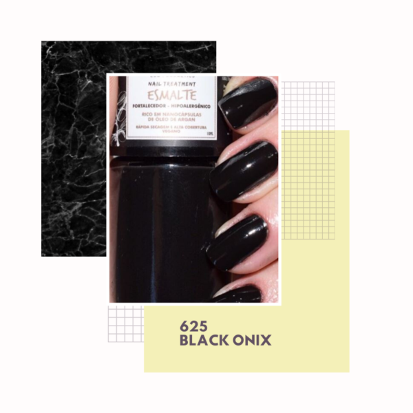 Esmalte Hipoalergênico Vegano Fortalecedor 10ml BLACK ONYX (1625) Twoone Onetwo - Image 2