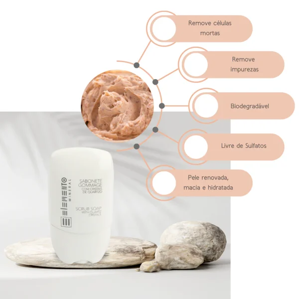 Sabonete Gommage com Cristais de Quartzo - Elemento Mineral 60g - Image 3