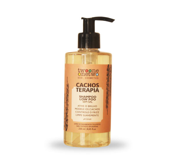 Shampoo Cachos Terapia 250 ml Chia e Linhaça Low Poo Natural Vegano