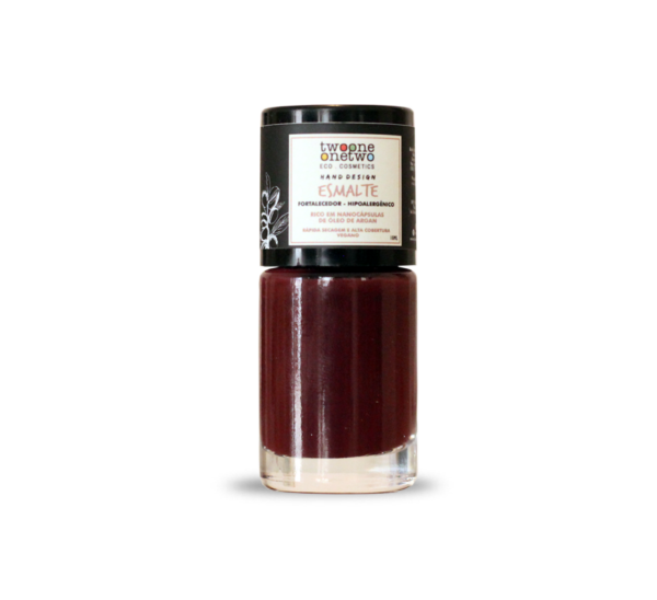 Esmalte Hipoalergênico Vegano Fortalecedor 10ml BRANDY WINE (1617) TwooneOnetwo