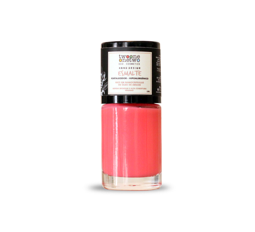 Esmalte Hipoalergênico Vegano Fortalecedor 10ml LIVING CORAL (619) TwooneOnetwo