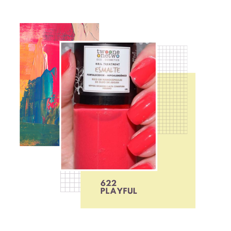 Esmalte Hipoalergênico Vegano Fortalecedor 10ml PLAYFUL (622) Twoone Onetwo - Imagem 2