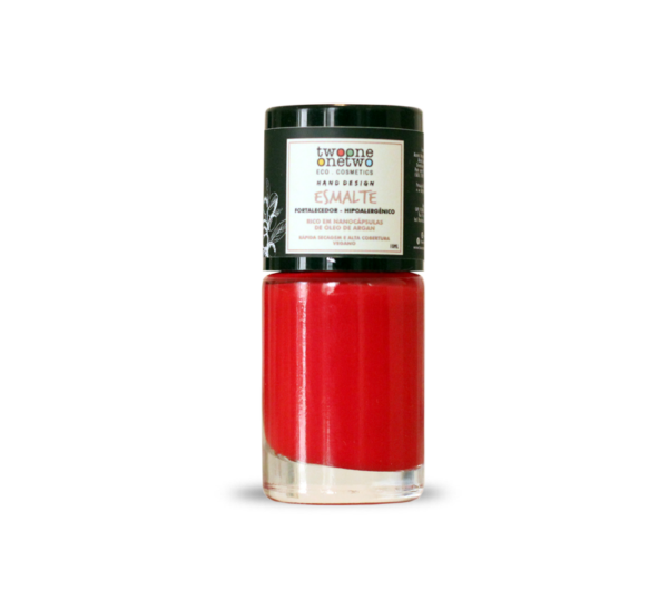 Esmalte Hipoalergênico Vegano Fortalecedor 10ml POPPY RED (1624) TwooneOnetwo