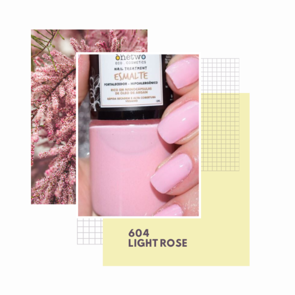 Esmalte Hipoalergênico Vegano Fortalecedor 10ml LIGHT ROSE (1604) Twoone Onetwo - Image 2