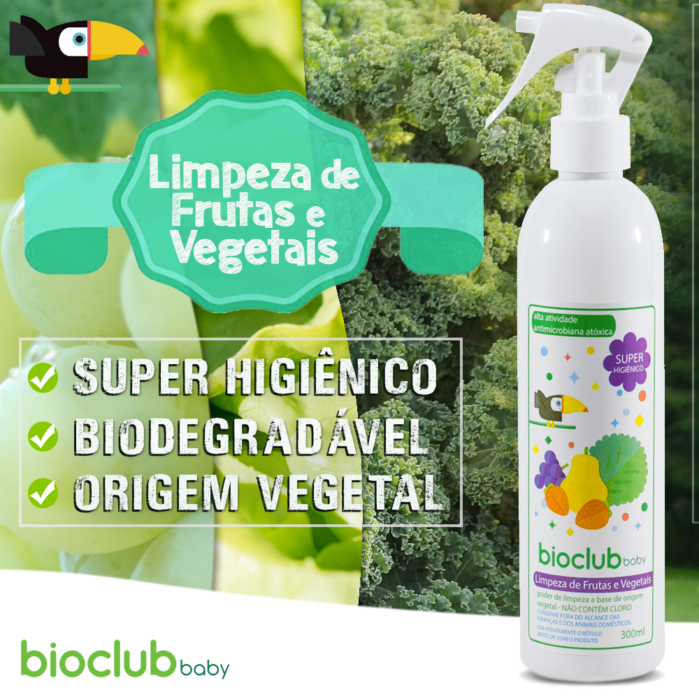 Limpa frutinhas e vegetais Orgânico Bioclub 300ml - Imagem 2