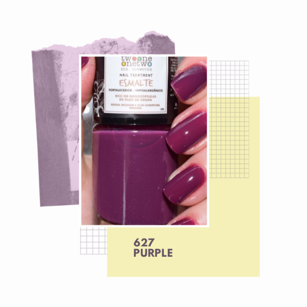 Esmalte Hipoalergênico Vegano Fortalecedor 10ml PURPLE (627) Twoone Onetwo - Image 2