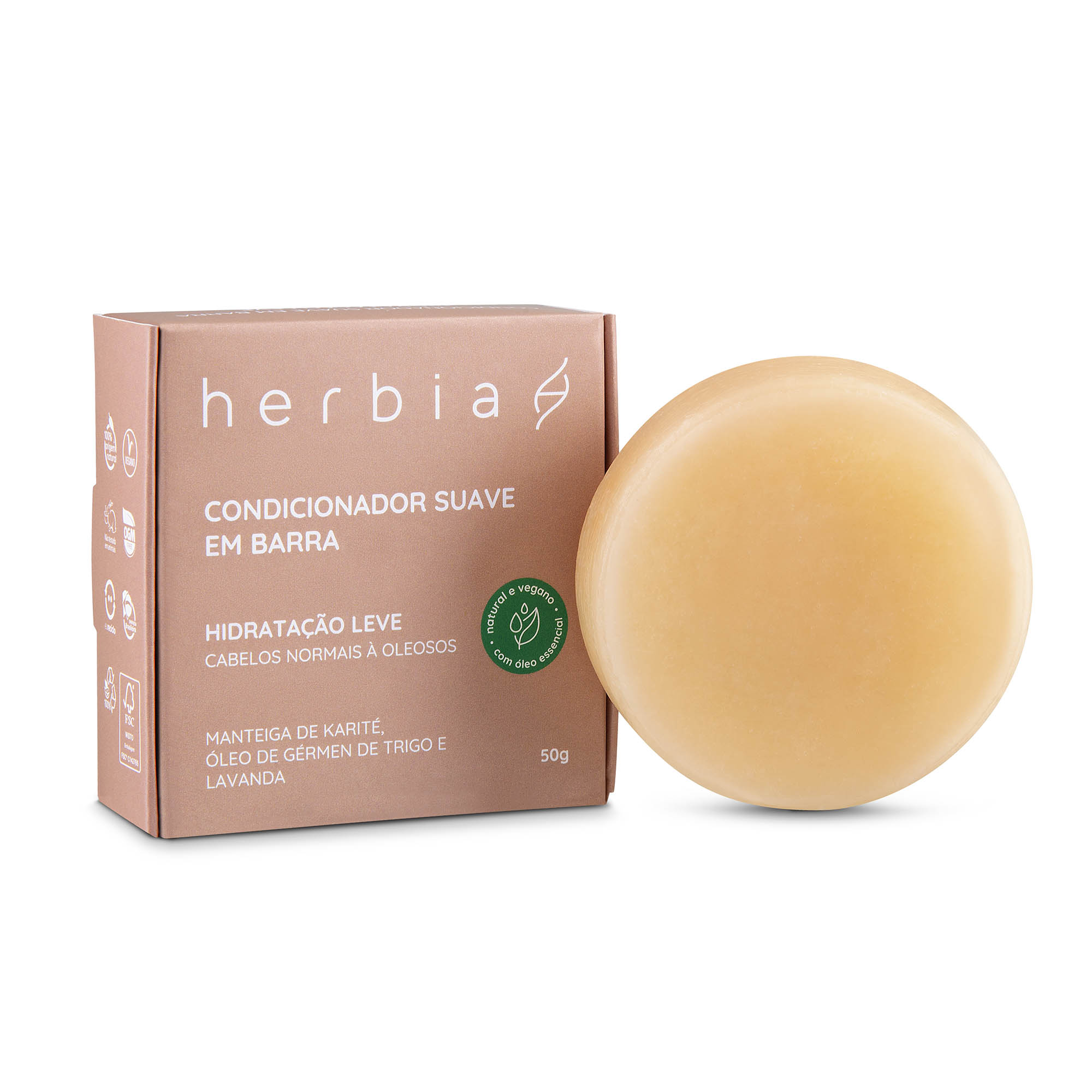 Condicionador em Barra Suave - Herbia 50g