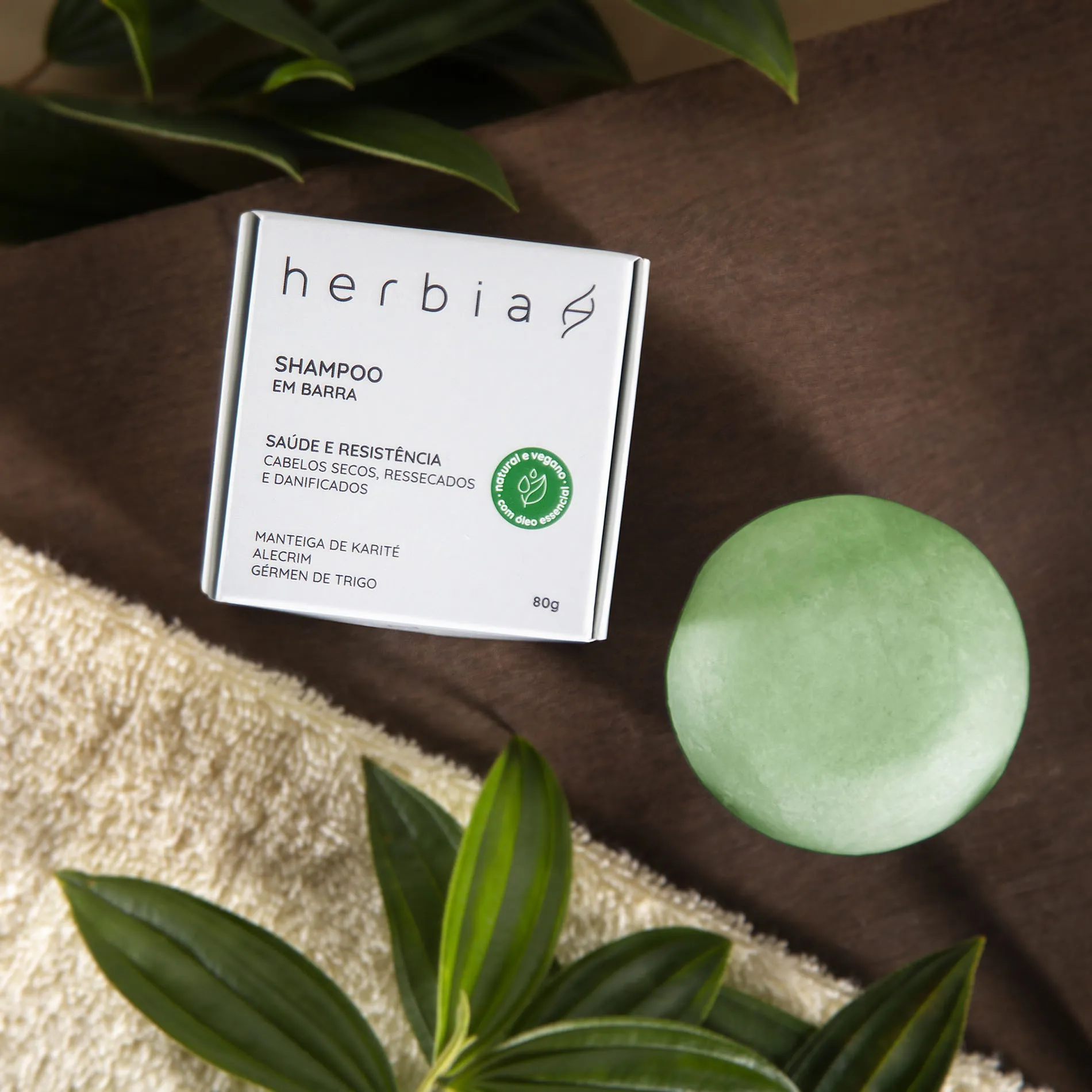 Shampoo em Barra para Cabelos Secos, Ressecados e Danificados - Herbia 80g - Imagem 2