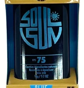 Protetor Solar Facial Físico Mineral em Bastão FPS 75 - Cor Blue - SOUL SUN®- 15g