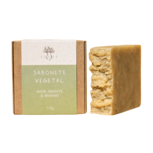 Sabonete Vegetal de Aveia, Abacate e Gerânio - Baobá Saboaria 110g