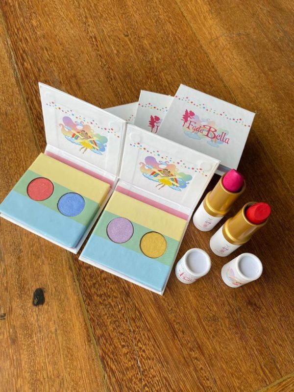 Kit de 1 batom vermelho e 1 duo de sombras infantil (escolher cor) - Fada Bella - Image 2