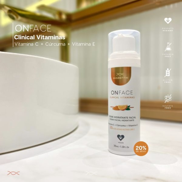 On Face Creme Hidratante Diurno com Vitaminas C + Cúrcuma + Vitamina E - Biozenthi 30ml - Image 2