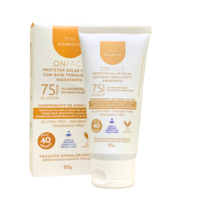 Onface Protetor Solar Facial FPS 75 com base tonalizante Bronze (40) - Biozenthi 50g