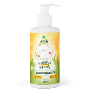 Shampoo Infantil 100% Natural com Extratos de Aloe Vera, Camomila e Óleos Essenciais - Verdi 200ml