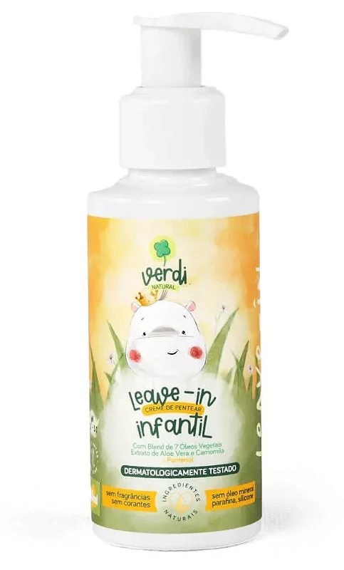 Leave In Creme de Pentear com Aloe Verade Pentear Infantil 100% Natural - Verdi 110ml