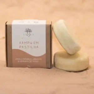 Xampu em pastilha de Argila Branca - Baobá 70g