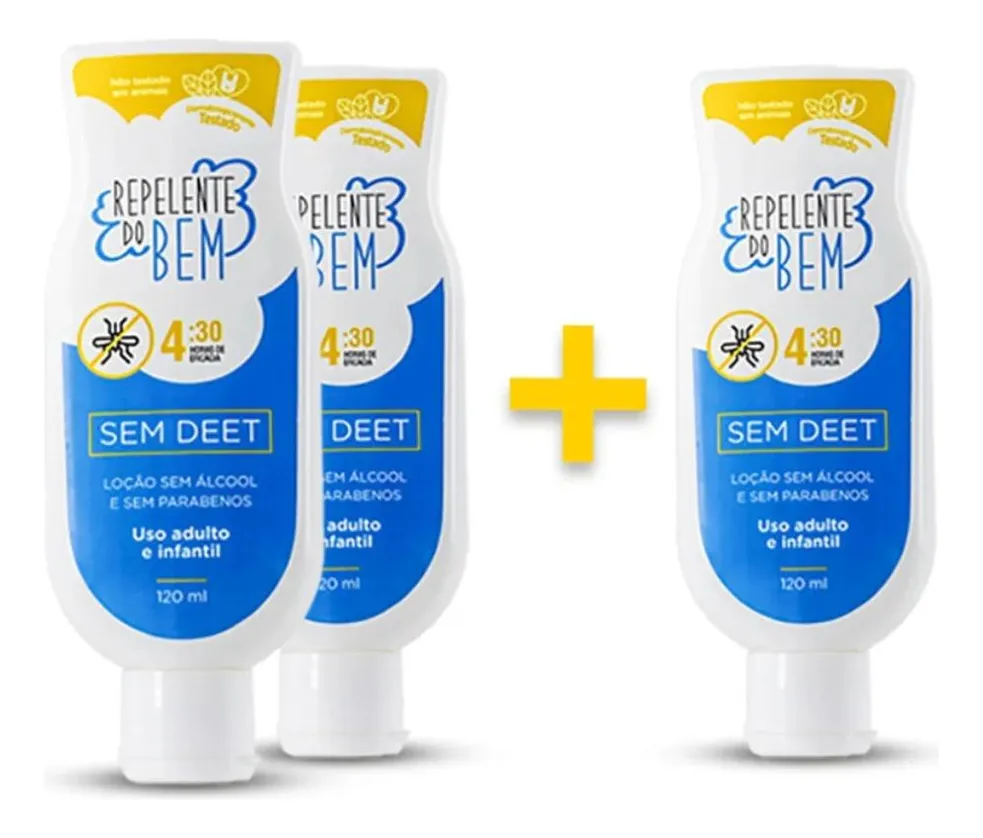 Kit Repelente do Bem Hipoalergênico - 3 unidades -120ml cada